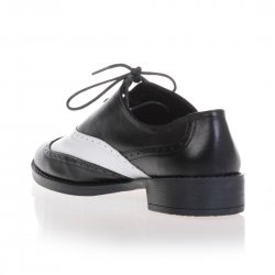 Pantofi piele naturala Serena Alb Negru - sau Orice Culoare